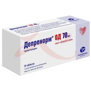 Изображение Депренорм од таблетки пролонгированного действия покрытые пленочной оболочкой 70мг №30 Депренорм од таблетки пролонгированного действия покрытые пленочной оболочкой 70мг №30. Фото