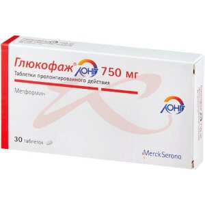Глюкофаж лонг таблетки с пролонгированным высвобождением 750мг №30. Фото