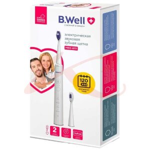 Би велл зубная щетка электрическая звуковая med-870 белая. Фото