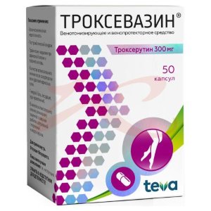 Изображение Троксевазин капсулы 300мг №50 Троксевазин капсулы 300мг №50. Фото