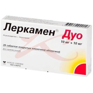 Леркамен дуо таблетки покрытые пленочной оболочкой 10мг + 10мг №28. Фото