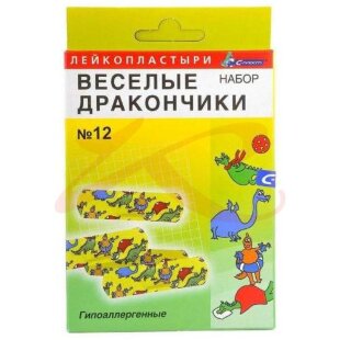 С-пласт набор пластырей медицинских №12 веселые дракончики. Фото
