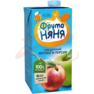 Фрутоняня нектар (сок) 500мл. яблоко + персик мяк. б/сах.. Фото