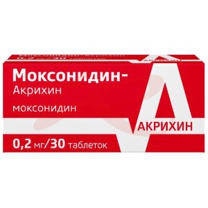 Моксонидин-акрихин таблетки покрытые пленочной оболочкой 0,2мг №30. Фото