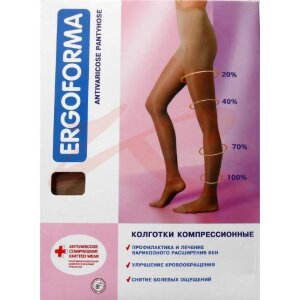 Эргоформа колготки компрессионные 2кл р 5 /арт 121/ беж. Фото