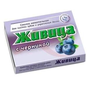 Изображение Живица таежная жев.резинка черника №5 /алтайский нектар/ Живица таежная жев.резинка черника №5 /алтайский нектар/. Фото