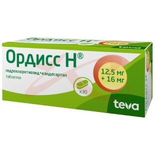 Ордисс н таблетки 12,5мг + 16мг №30. Фото
