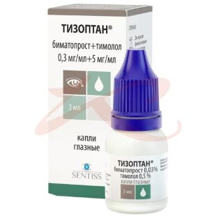 Тизоптан капли глазные 0,3мг/мл + 5мг/мл 3мл №1. Фото