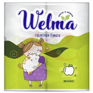 Изображение Велма туалетная бумага №4 2-х слойн. яблоко Велма туалетная бумага №4 2-х слойн. яблоко. Фото