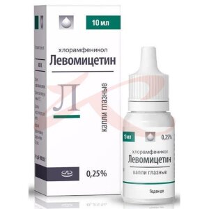 Левомицетин капли глазные 0,25% 10мл. Фото