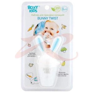 Рокси-кидс ниблер д/прикорма bunny twist 6 +  /арт rfn-005/ голубой. Фото