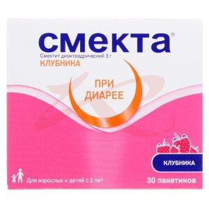 Смекта порошок для приготовления суспензии для приема внутрь 3г 3.76г №30 клубничный. Фото