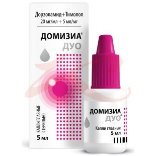 Домизиа дуо капли глазные 20мг/мл + 5мг/мл 5мл. Фото