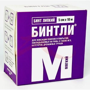 Бинтли-м бинт липкий проницаемый 5смх10м. Фото
