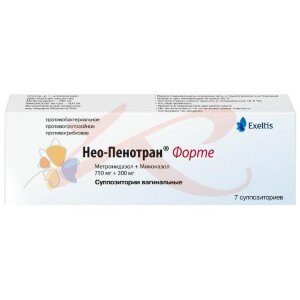Нео-пенотран форте суппозитории вагинальные 750мг + 200мг №7. Фото