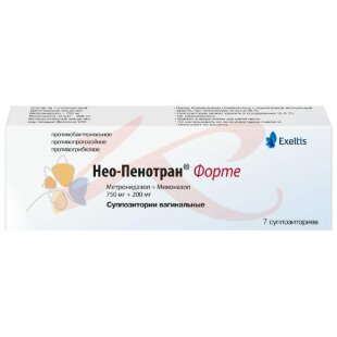 Нео-пенотран форте суппозитории вагинальные 750мг + 200мг №7. Фото