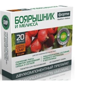 Боярышник форте и мелисса таблетки №20. Фото