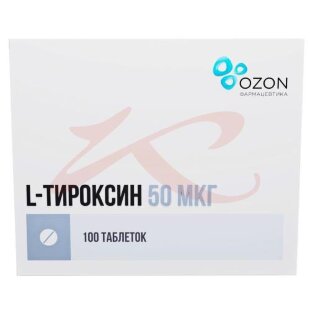 L-тироксин таблетки 50мкг №100. Фото