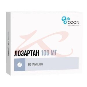 Лозартан таблетки покрытые пленочной оболочкой 100мг №90. Фото