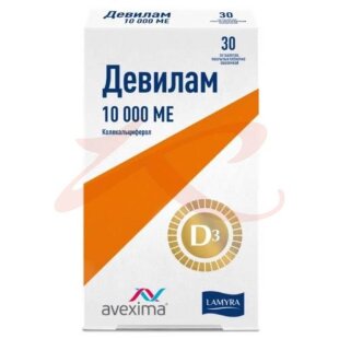 Девилам таблетки покрытые оболочкой 10000ме №30. Фото