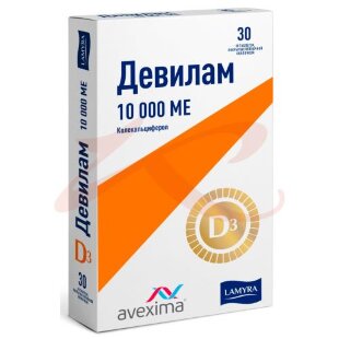Девилам таблетки покрытые оболочкой 10000ме №30. Фото