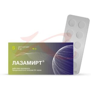 Лазамирт таблетки покрытые пленочной оболочкой 5мг №10. Фото