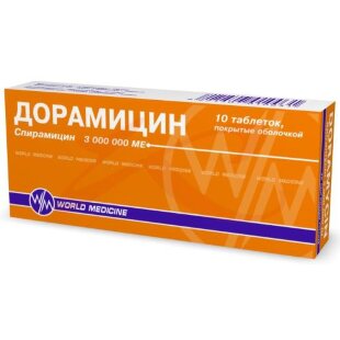 Дорамитцин вм таблетки покрытые пленочной оболочкой 3000000ме №10. Фото