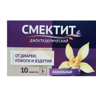Смектит диоктаэдрический порошок для приготовления суспензии для приема внутрь 3г №10 ваниль. Фото