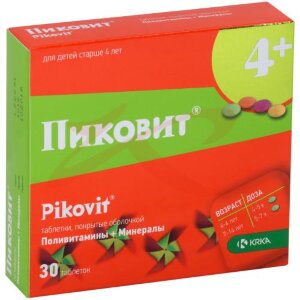 Пиковит таблетки покрытые оболочкой №30 4 +. Фото