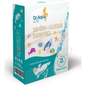 Доктор аква соль морская детство хвойно-солевая ванночка кедр + пихта + сосна 450г.. Фото