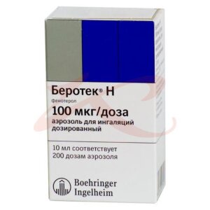 Беротек н аэрозоль для ингаляций дозированный 100мкг/доза 10мл (200доз). Фото