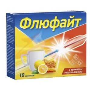 Изображение Флюфайт порошок для приготовления раствора для приема внутрь 5г №10 медово-лимонный Флюфайт порошок для приготовления раствора для приема внутрь 5г №10 медово-лимонный. Фото
