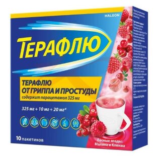 Терафлю порошок для приготовления раствора для приема внутрь 11,5г №10 лесные ягоды. Фото