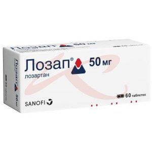 Лозап таблетки покрытые пленочной оболочкой 50мг №60. Фото