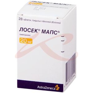 Лосек мапс таблетки покрытые пленочной оболочкой 20мг №28. Фото