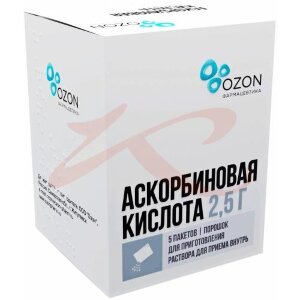 Аскорбиновая кислота порошок для приготовления раствора для приема внутрь 2.5г №5. Фото