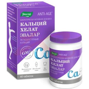 Эвалар анти-эйдж кальций хелат таблетки 1.3г №60 бад. Фото