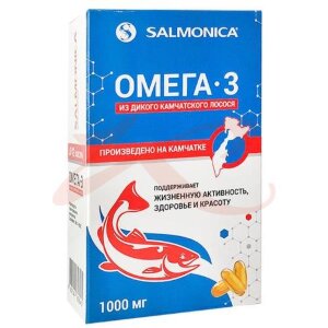 Салмоника омега-3 капсулы 1000мг №42 из дикого камчатского лосося. Фото