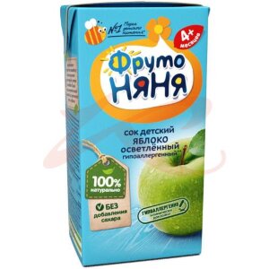 Изображение Фрутоняня нектар (сок) 200мл. яблоко осветл. б/сах. Фрутоняня нектар (сок) 200мл. яблоко осветл. б/сах.. Фото
