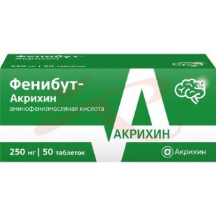 Фенибут-акрихин таблетки 250мг №50. Фото