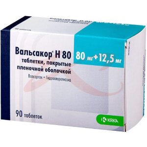 Вальсакор н80 таблетки покрытые пленочной оболочкой 80мг + 12.5мг №90. Фото