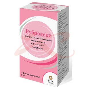 Рубродекс капли глазные 0.1% + 0.3% 5мл. Фото