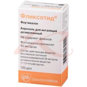 Фликсотид аэрозоль для ингаляций дозированный 50мкг/доза 120доз. Фото
