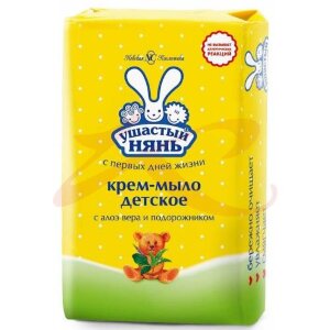Ушастый нянь крем-мыло 90г детское алоэ вера + подорожник. Фото