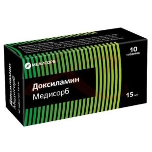 Доксиламин медисорб таблетки покрытые пленочной оболочкой 15мг №10. Фото