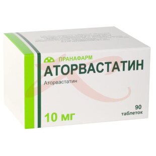 Аторвастатин таблетки покрытые пленочной оболочкой 10мг №90. Фото
