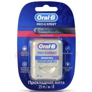 Орал би зубная нить pro-expert clinic line прохладная мята 25м. Фото