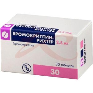 Бромокриптин-рихтер таблетки 2.5мг №30. Фото