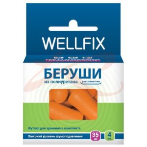 Изображение Веллфикс беруши №4 (2 пары) полиурет. ультрамягкие + футляр Веллфикс беруши №4 (2 пары) полиурет. ультрамягкие + футляр. Фото