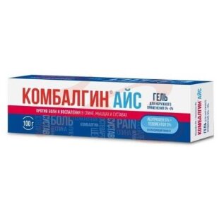 Комбалгин айс гель для наружного применения 5% + 3% 100г. Фото